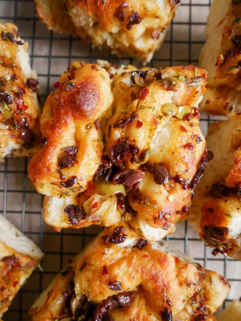 Olive, herb and balsamic focaccia