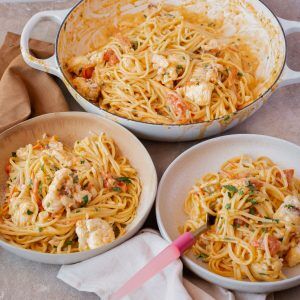 Creamy lobster pasta