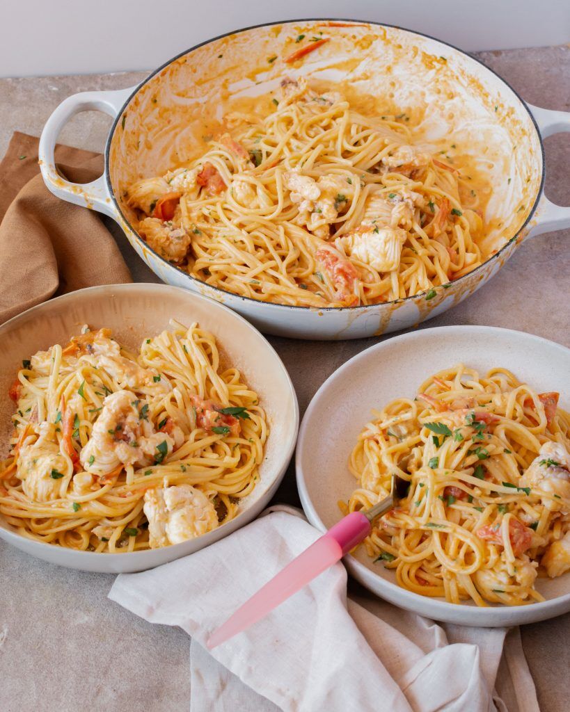 Creamy lobster pasta